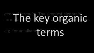 Key Organic Chemistry Terms