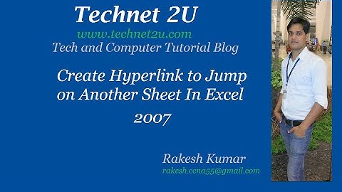 Create Hyperlink to Jumt on Another Sheet In Excel 2007