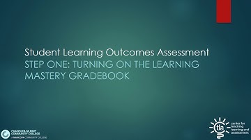 Step 1 SLOA @CGCC I Learning Mastery Gradebook