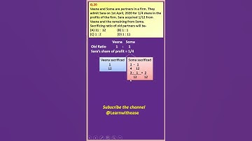 MCQ 20 ADMISSION OF A PARTNER| CLASS 12| ACCOUNTS| D K Goel Solutions| Shorts @learnwithease