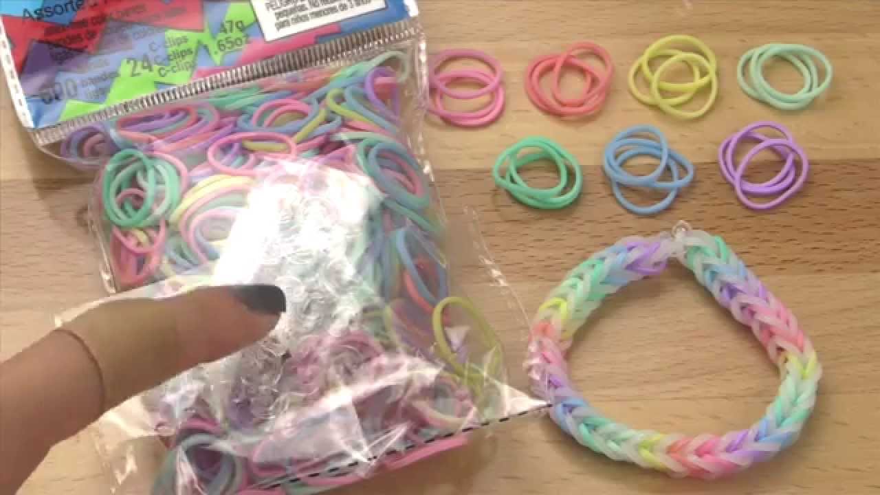 NEW Mixed Pastel Rainbow Loom Bands Review / Overview (from