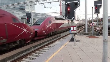 Eurostar (ex-Thalys) Alstom TGV PBKA & PBA leaving Brussels Midi station