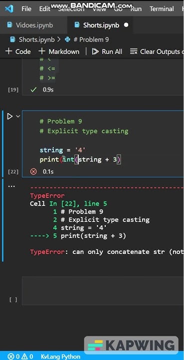 Explicit Type Casting #python - YouTube