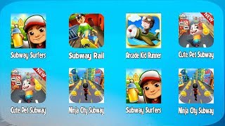 Subway Surfers, Subway Rail Skaters, Cute Pet Subway, Ninja City Subway, Arcade Kid Runner screenshot 5