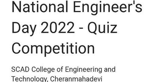 National Engineers Day 2022 Quiz with free Certificate
