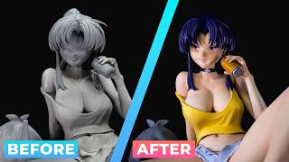 Misato Katsuragi — Evangelion Figure Painting | VHS Aesthetic &amp; Acrylic Technique