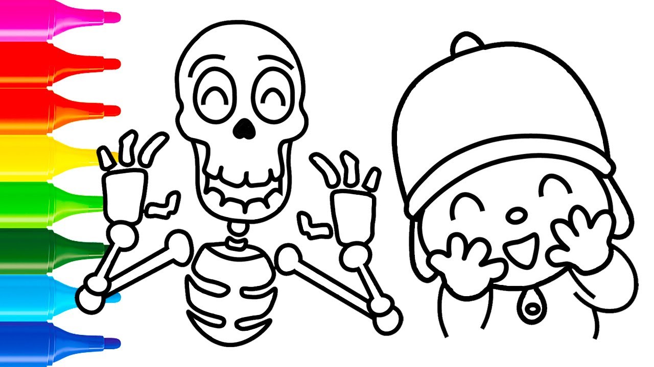 Dibuja y Colorea POCOYÓ HALLOWEEN 👻💀 Dibujos Para Niños YouTube