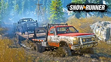 SNOW RUNNER- LIFTED DIESEL HEAVY HAULING! (MUDDING MISSION!)