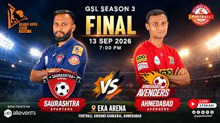 🔴 LIVE| FINAL | SAURASHTRA SPARTANS vs AHMEDABAD AVENGERS |  GUJARAT SUPER LEAGUE SEASON 3