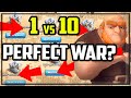 1v10 War - ALL ME - PERFECT War in Clash of Clans?