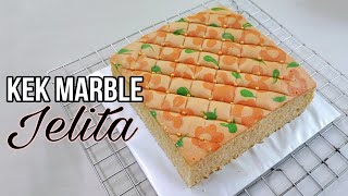 Kek Marble Jelita | Kek naik tinggi corak dan warna bunga tidak lari