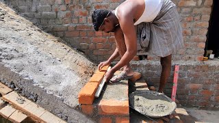 Amazing Long Stairs Construction!How to build brick stair ProperlyUsing by sand and cement mixer