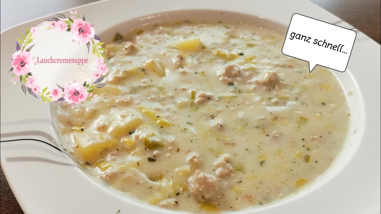 🥄🥰 Lauchcremesuppe / Porreesuppe / Zwiebelsuppe Käse Lauch - ganz ...