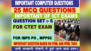 ‼️Set 6‼️//🖥️  HTML &amp; HTML TAGS Important questions
