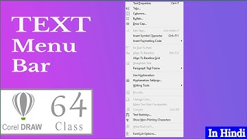 CorelDraw Text Menu Bar Tutorial in Hindi - Complete Menu Bar Step-by-Step Tutorial