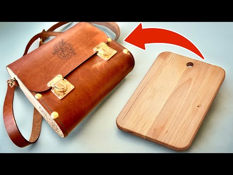 HANDBAG out of a CUTTING BOARD 👜 I cut out a LEATHER Handbag on a Creality Falcon2 Laser CNC