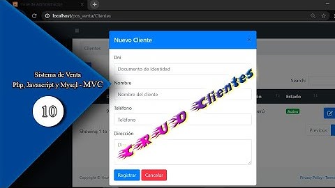 10._ Sistema de venta en PHP, Javascript y MySQL, Crud Clientes