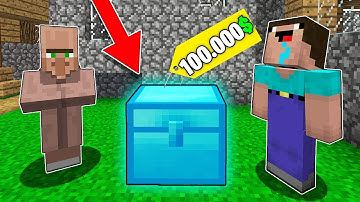 Minecraft - NOOB vs PRO : NOOB BOUGHT DIAMOND CHEST FOR 100.000$! Challenge 100% trolling