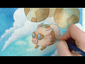 When Pigs Fly! - steampunk watercolor illustration timelapse