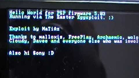 PSP 3000 RUNING EXPLOIT TIFF 5.03 "HELLO WORLD"