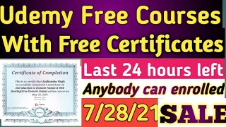 Udemy Free Courses With Free Certificates | Certified Free Online Courses #UdemyCoupon #Udemyfree