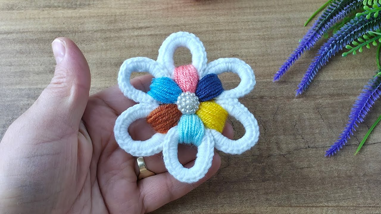 Very easy crochet flower making - decorative flower.