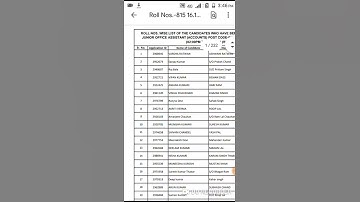 HP joA (Accouns) post code 815 roll no list