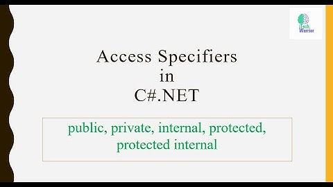 Access Specifiers in C# with Example | C#.NET Tutorials |  In Simple Words
