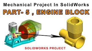 Engine Blower In SolidWorks Tutorial In Hindi/Urdu - ENGINE BLOCK