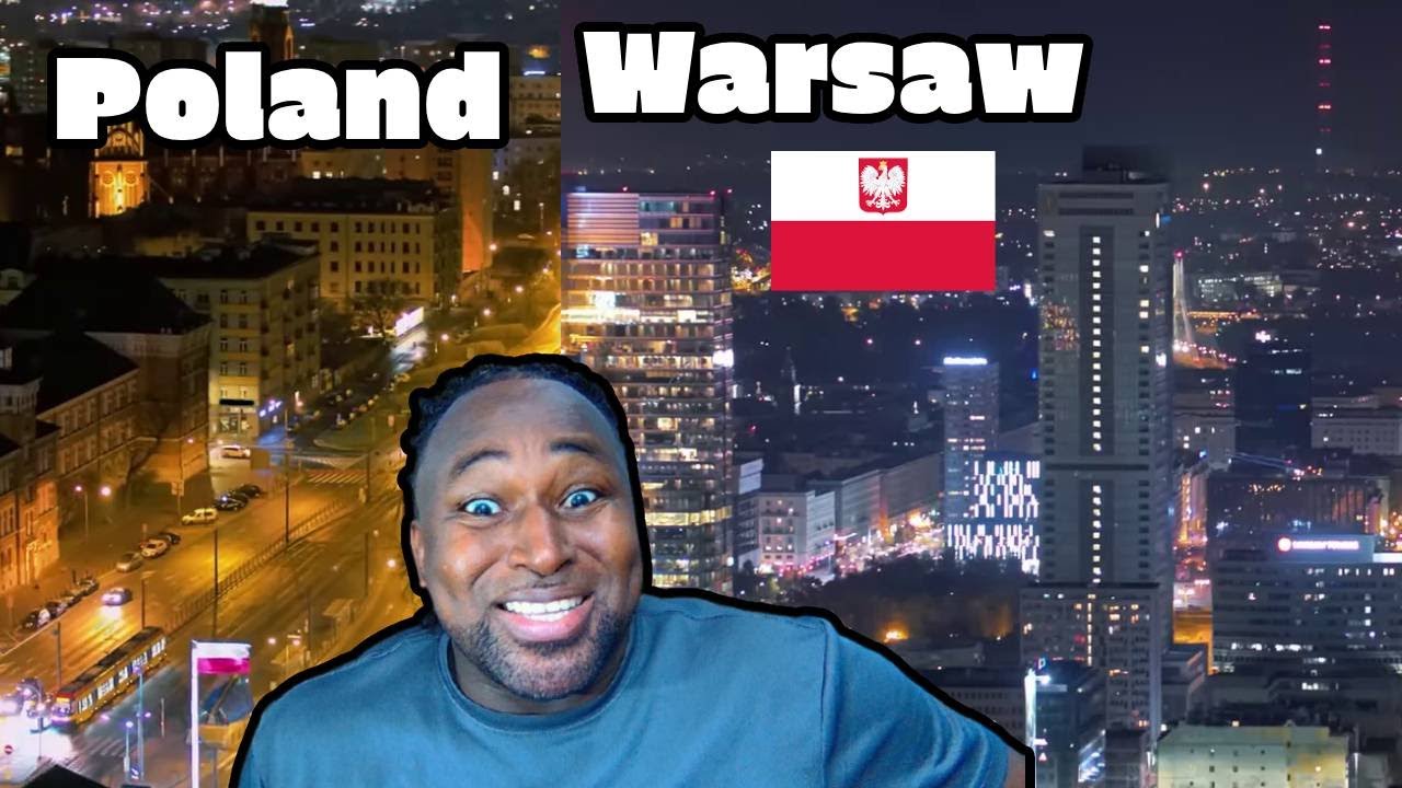 Варшава ночью — Варшава ночью с дрона | Poland Aerial 4K