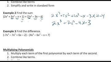 Math 124 2-1 Adding & Subtracting Polynomials