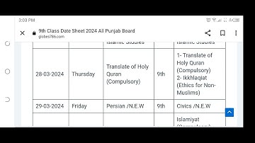 9th class date sheet🤯 Gujranwala Board 2024.