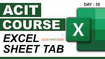 Advanced CIT Course - Excel Sheet Tab Options - CIT Course Class-35