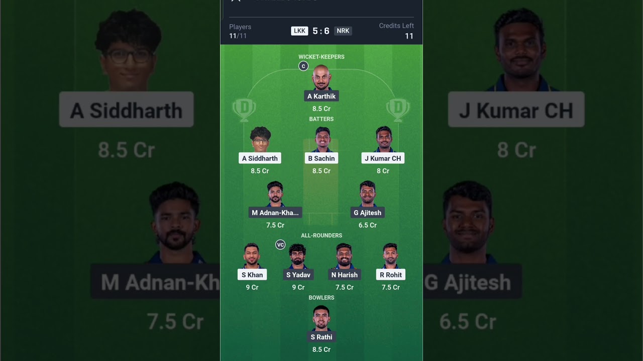 LKK VS NRK 18TH MATCH TNPL | dream 11 prediction | 