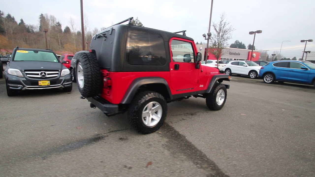 2003 Jeep Wrangler Rubicon | Red | 3P324375 | Rairdon's Chrysler Dodge Jeep  Ram of Kirkland - YouTube