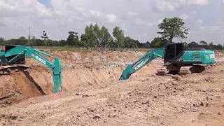 รีวิว มาร์คเทน ลอกคลอง แพคคู่ kobelco sk200-10 ใหม่ถอดด้าม excavator EP.4716