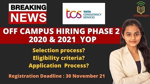 TCS Big Breaking News| TCS OFF CAMPUS HIRING  PHASE 2 STARTED! Batch 2020/21 YOP|Full Detailed Video