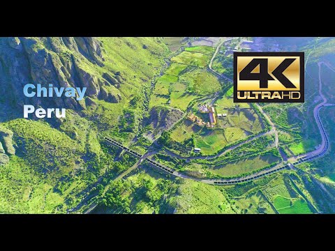 Chivay Near Colca Canyon Peru 2018 4K 60p Drone Video Of Landscape With Pan Pipe Music