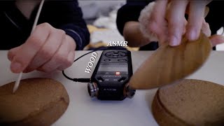 [ASMR with] 타스캠 테스트, tascam dr-05x, 나무 소리, 태핑, 스크래칭