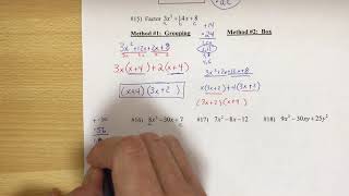 Algebra 1 Notes 8-5 to 8-7 Factoring Part 3