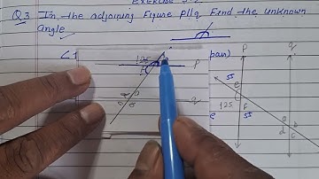 Class 7 - Exercise 5.2 - Q 3 | In the adjoining figure P | | Q .Find the unknown angle