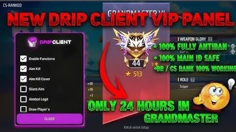 Drip client Free fire mod menu all device and server working and no root no virtual