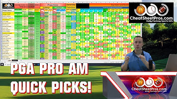 PGA ProAm Quick Picks from CheatSheetPros!