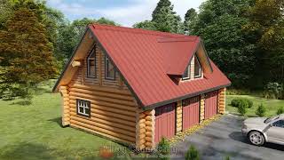 Country Pine Hand Crafted Log Home Garage By The Log Connection