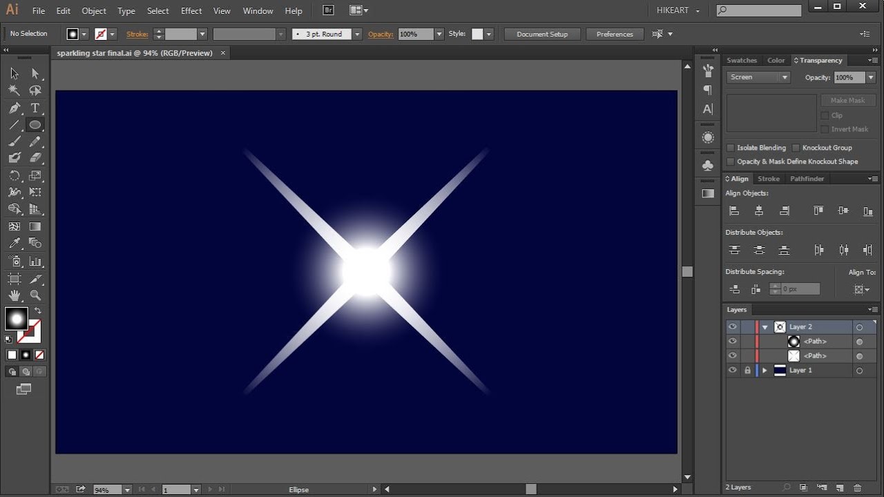 How to Draw a Sparkling Star in Adobe Illustrator - YouTube