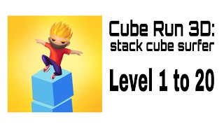 Cube Run 3D - Stack Cube Surfer Level 1 to 20 Gameplay screenshot 1