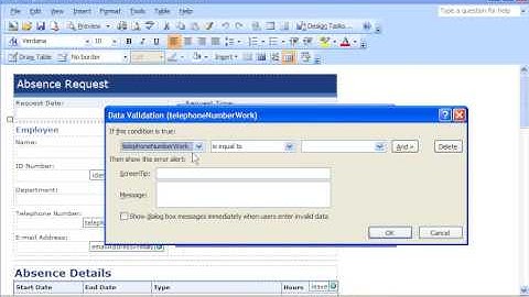 InfoPath 2007 Demo: Help users prevent mistakes by using data validation