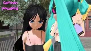 MMD Amanda Canta para Miku y Len