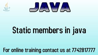 static members in java in hindi
