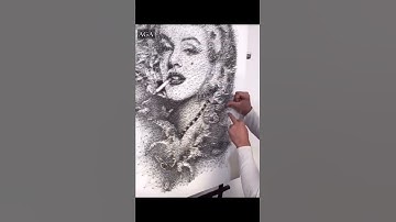 portrait by nails and thread By Artist Tang Yawen #shorts #stringart